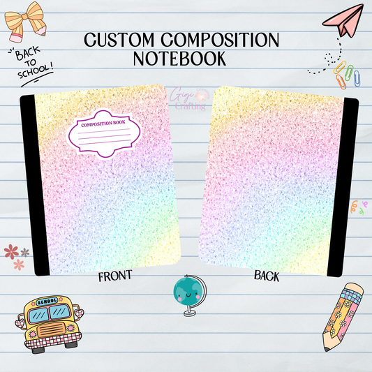 Rainbow Glitter - Composition Notebook