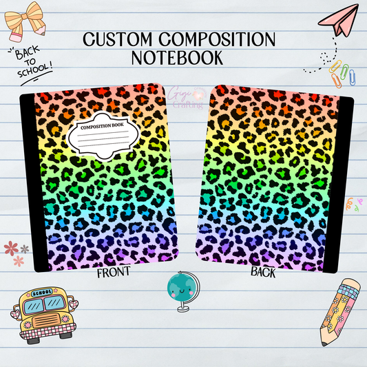 Rainbow Leopard Pattern - Composition Notebook