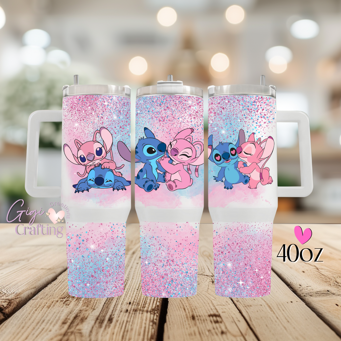 Cute Cartoon Kissing Playing - 40oz Tumbler