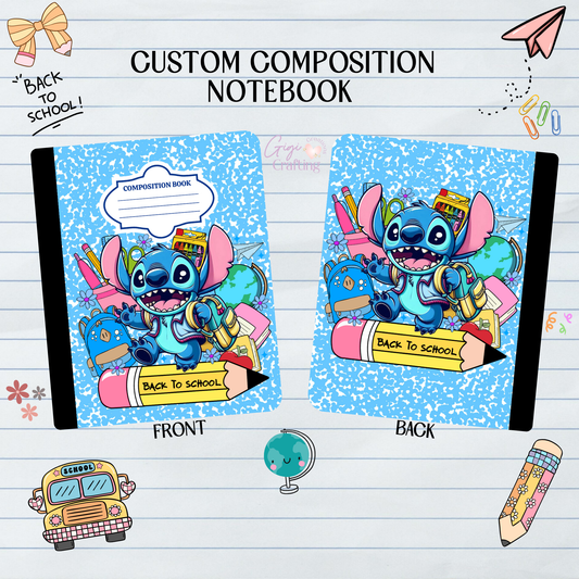 Blue Alien Back to School - Composition Notebook