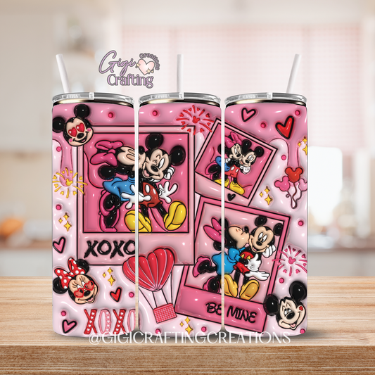 XoXo Valentine Mouse 20oz 3D Inflated Stainless Steel Tumbler