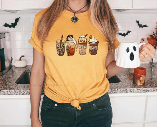 Coffee Horror Halloween Relaxed Unisex T-shirt